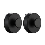Maxbell 2x Aluminum Alloy Suction Cup Hooks Decorative for Restroom Pantry Office Black