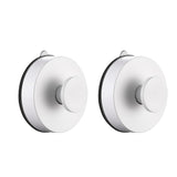 Maxbell 2x Aluminum Alloy Suction Cup Hooks Decorative for Restroom Pantry Office White