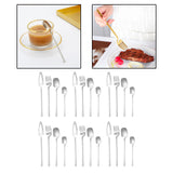Maxbell 24x Stainless Steel Cutlery Set Kitchen Utensil Bar Tool for Silver