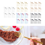 Maxbell 24x Stainless Steel Cutlery Set Kitchen Utensil Bar Tool for Silver