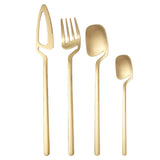 Maxbell 24x Stainless Steel Cutlery Set Kitchen Utensil Bar Tool for Golden