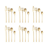 Maxbell 24x Stainless Steel Cutlery Set Kitchen Utensil Bar Tool for Golden