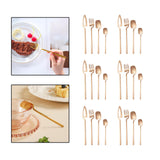 Maxbell 24x Stainless Steel Cutlery Set Kitchen Utensil Bar Tool for Pink Golden