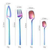 Maxbell 24x Stainless Steel Cutlery Set Kitchen Utensil Bar Tool for Colorful