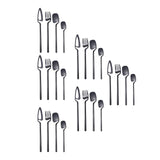 Maxbell 24x Stainless Steel Cutlery Set Kitchen Utensil Bar Tool for Black