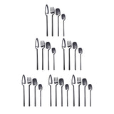 Maxbell 24x Stainless Steel Cutlery Set Kitchen Utensil Bar Tool for Black