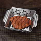 Maxbell Stainless Steel grill Accessories BBQ Grill Pan Grilling Bowl M