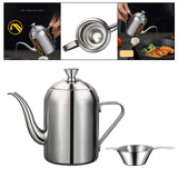 Maxbell Stainless Steel Oil Pot Bottle Oil Storage Container for Camping With Filter Mesh