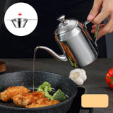 Maxbell Stainless Steel Oil Pot Bottle Oil Storage Container for Camping With Filter Mesh