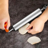 Maxbell Stainless Steel Rolling Pin Household for Pastries Pizza Making Supplies S