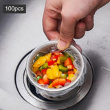 Maxbell 100Pcs Sink Strainer Mesh for Collecting Kitchen Food Waste Leftover Garbage Thickened