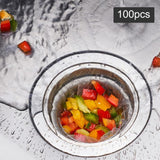 Maxbell 100Pcs Sink Strainer Mesh for Collecting Kitchen Food Waste Leftover Garbage Thickened