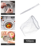 Maxbell 100Pcs Sink Strainer Mesh for Collecting Kitchen Food Waste Leftover Garbage Thickened