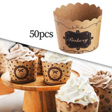 Maxbell 50Pcs Baking Cups Baking Tools Decoration for Restaurant Dessert Shop Style A
