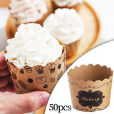 Maxbell 50Pcs Baking Cups Baking Tools Decoration for Restaurant Dessert Shop Style A