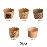 Maxbell 50Pcs Baking Cups Baking Tools Decoration for Restaurant Dessert Shop Style A