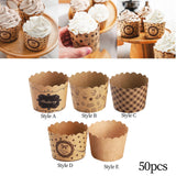 Maxbell 50Pcs Baking Cups Baking Tools Decoration for Restaurant Dessert Shop Style A