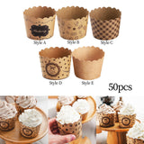 Maxbell 50Pcs Baking Cups Baking Tools Decoration for Restaurant Dessert Shop Style A