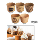 Maxbell 50Pcs Baking Cups Baking Tools Decoration for Restaurant Dessert Shop Style A
