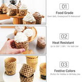 Maxbell 50Pcs Baking Cups Baking Tools Decoration for Restaurant Dessert Shop Style A