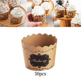 Maxbell 50Pcs Baking Cups Baking Tools Decoration for Restaurant Dessert Shop Style A