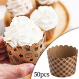 Maxbell 50Pcs Baking Cups Baking Tools Decoration for Restaurant Dessert Shop Style E