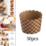 Maxbell 50Pcs Baking Cups Baking Tools Decoration for Restaurant Dessert Shop Style E