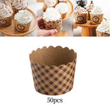 Maxbell 50Pcs Baking Cups Baking Tools Decoration for Restaurant Dessert Shop Style E
