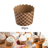 Maxbell 50Pcs Baking Cups Baking Tools Decoration for Restaurant Dessert Shop Style E