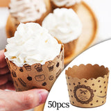 Maxbell 50Pcs Baking Cups Baking Tools Decoration for Restaurant Dessert Shop Style H