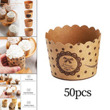 Maxbell 50Pcs Baking Cups Baking Tools Decoration for Restaurant Dessert Shop Style H