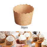 Maxbell 50Pcs Baking Cups Baking Tools Decoration for Restaurant Dessert Shop Style I