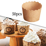 Maxbell 50Pcs Baking Cups Baking Tools Decoration for Restaurant Dessert Shop Style I