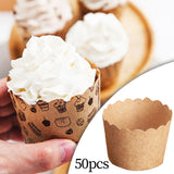Maxbell 50Pcs Baking Cups Baking Tools Decoration for Restaurant Dessert Shop Style I