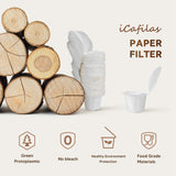 Maxbell 50Pcs Cafe Filters Paper with Lid for 1.0 & 2.0 Coffee Maker Accessories Style A