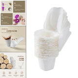 Maxbell 50Pcs Cafe Filters Paper with Lid for 1.0 & 2.0 Coffee Maker Accessories Style A