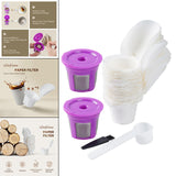 Maxbell 50Pcs Cafe Filters Paper with Lid for 1.0 & 2.0 Coffee Maker Accessories Style B