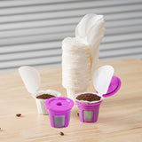 Maxbell 50Pcs Cafe Filters Paper with Lid for 1.0 & 2.0 Coffee Maker Accessories Style B