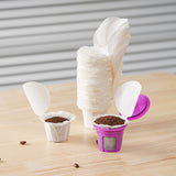 Maxbell 50Pcs Cafe Filters Paper with Lid for 1.0 & 2.0 Coffee Maker Accessories Style C