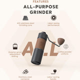 Maxbell Manual Coffee Grinders Aluminum Alloy Vintage Style for Espresso
