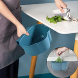 Maxbell Creative Mini Hang Garbage Can Wall Mounted Durable for Cabinet Door Car blue