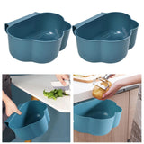 Maxbell Creative Mini Hang Garbage Can Wall Mounted Durable for Cabinet Door Car blue
