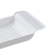 Maxbell Bath Tub Tray Accessories Expandable Storage Shelf for Candleholder Bathroom White