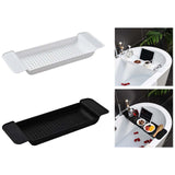 Maxbell Bath Tub Tray Accessories Expandable Storage Shelf for Candleholder Bathroom White