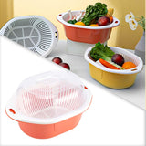 Maxbell Detachable Kitchen Sink Drain Basket with Lid for Vegetables Mixing Washing Orange