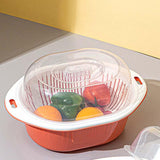 Maxbell Detachable Kitchen Sink Drain Basket with Lid for Vegetables Mixing Washing Orange