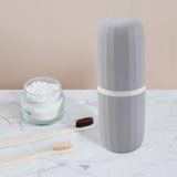 Maxbell Travel Toothbrush Holder Wash Gargle Cup Compact for Outdoor Shower Camping Gray