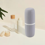 Maxbell Travel Toothbrush Holder Wash Gargle Cup Compact for Outdoor Shower Camping Gray