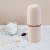 Maxbell Travel Toothbrush Holder Wash Gargle Cup Compact for Outdoor Shower Camping Pink