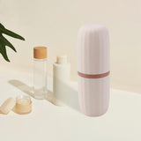 Maxbell Travel Toothbrush Holder Wash Gargle Cup Compact for Outdoor Shower Camping Pink